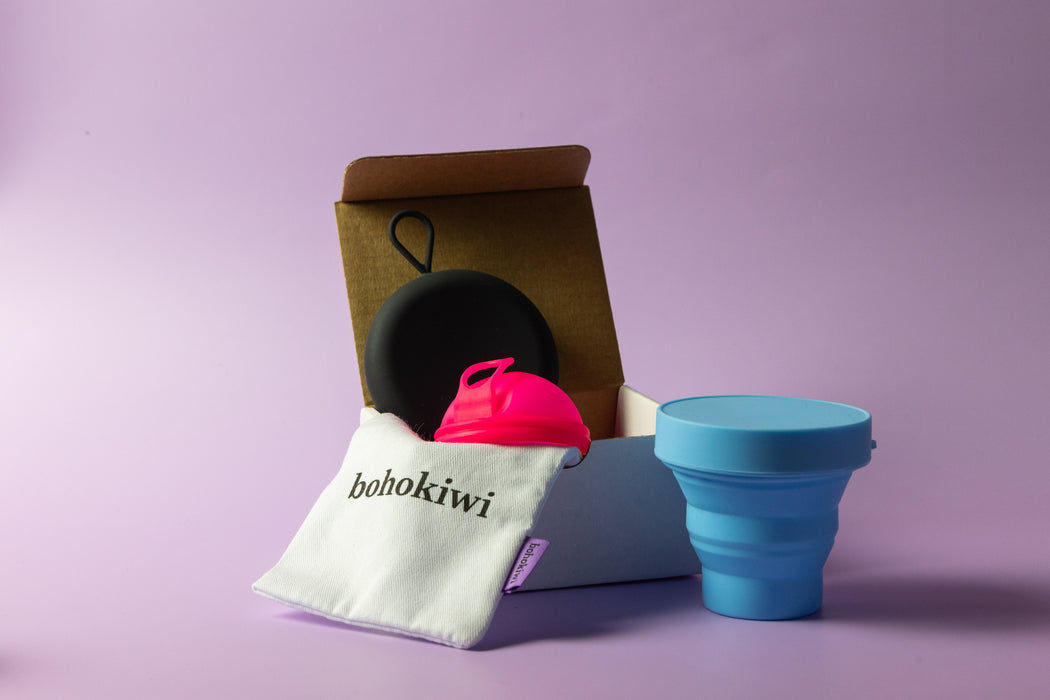 bohokiwi 月経ディスク、ディスクキャリアケース、滅菌器セット