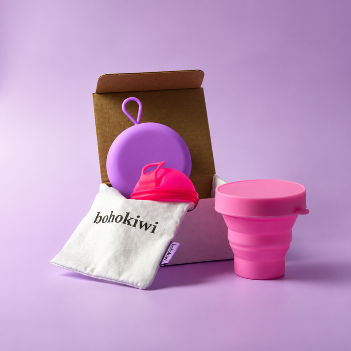 bohokiwi 月経ディスク、ディスクキャリアケース、滅菌器セット