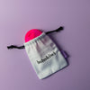 bohokiwi cotton storage bag with pink menstrual disc