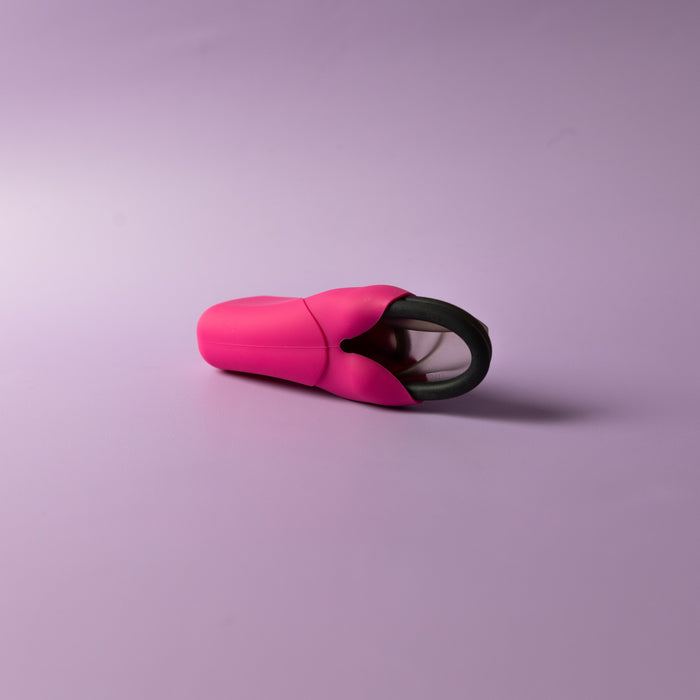 Bohokiwi Pink capsule style menstrual disc carrier case with Midnight Black menstrual disc