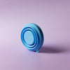 Bohokiwi Sky Blue collapsible menstrual cup and disc steriliser folded flat