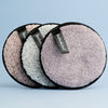 bohokiwi reusable makeup remover pads in Grey, Dusky Pink and Mauve