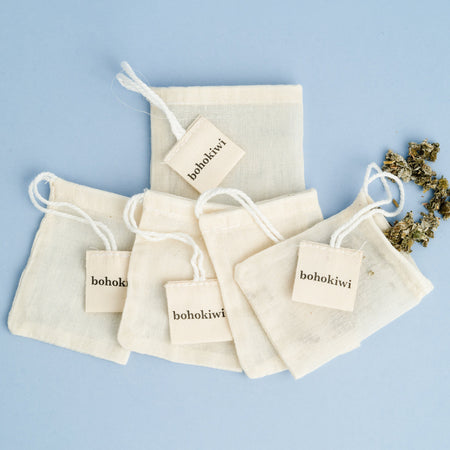 Tea Total loose-leaf tea with bohokiwi reusable cotton tea bags